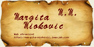 Margita Mioković vizit kartica